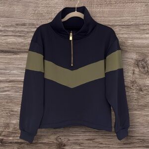 Dudley Stephens Madeline Pullover Navy Army Green Power Stretch XS NWT